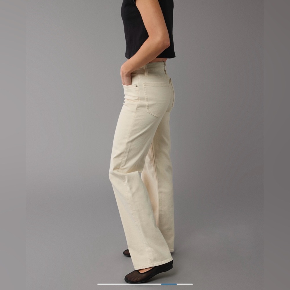 American Eagle Outfitters Beige Straight Leg Jeans - Picture 3 of 5